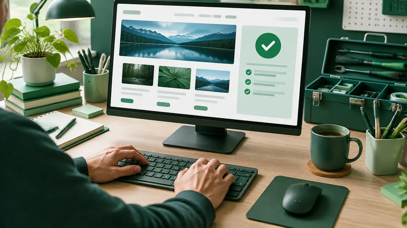 Profissional fazendo manutenção de site no computador